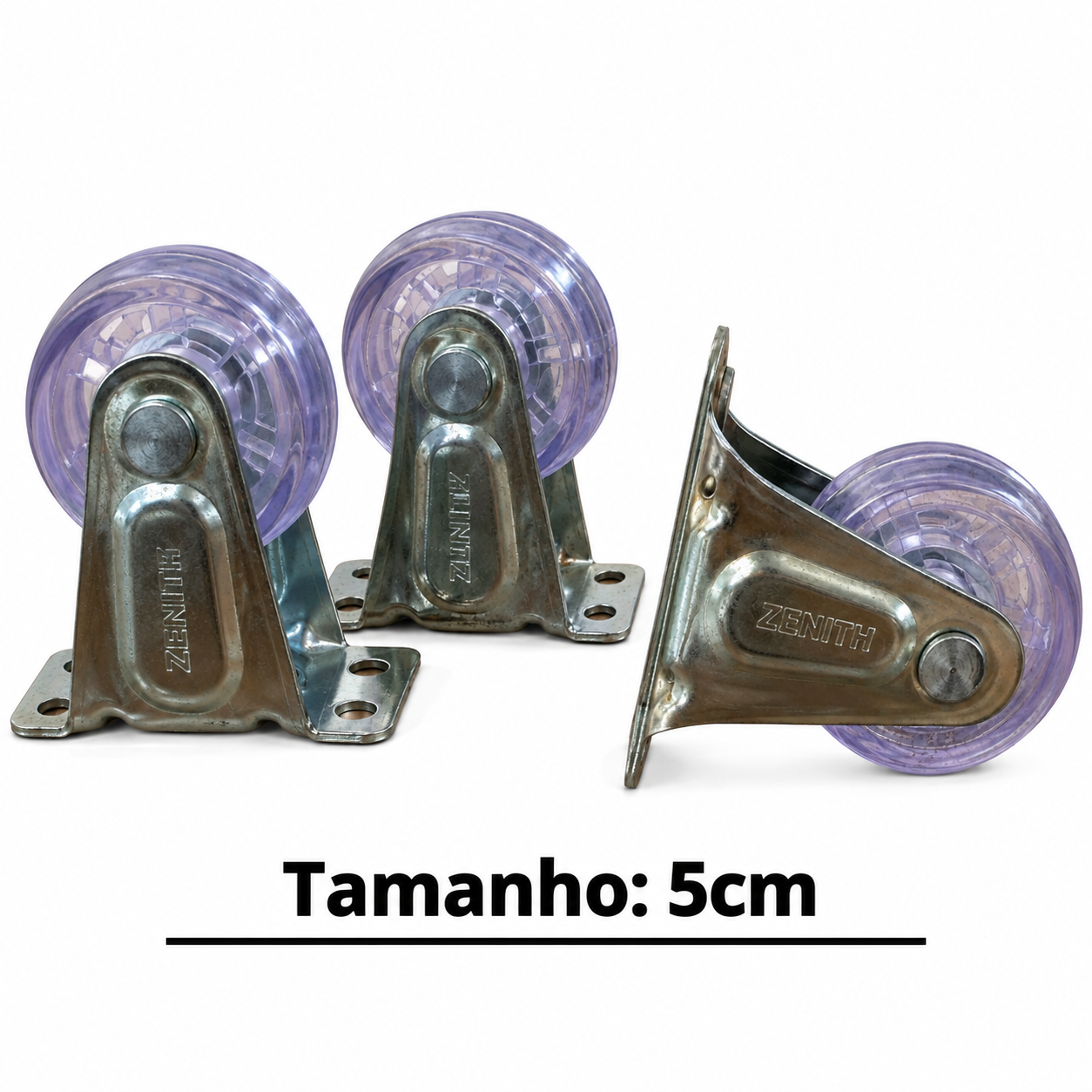 Rodízio Rodinha Fixo Transparente em Silicone 5 cm